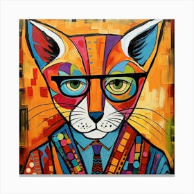 Fox In Glasses Canvas Print