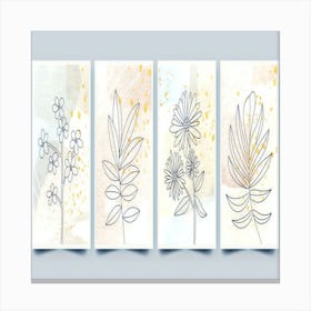 watercolor hand-drawn covers with flowers Canvas Print
