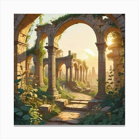 Into The Garden Ai Art Wall Art Design Illustration (14) Canvas Print