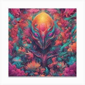 Imagination, Trippy, Synesthesia, Ultraneonenergypunk, Unique Alien Creatures With Faces That Looks (20) Canvas Print