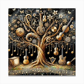 Musical Tree Canvas Print