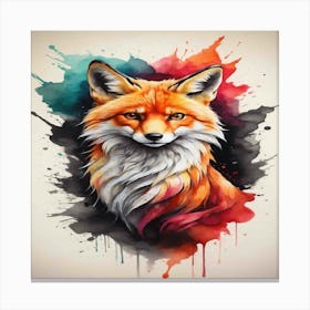 Fox Painting Canvas Print