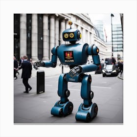 Robot On The Street 14 Canvas Print