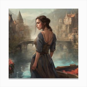 Girl In A Dress Canvas Print