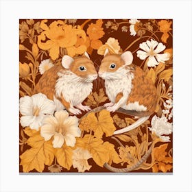Fall Foliage Mouse Square 3 Canvas Print