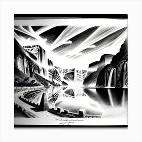 Black And White Pencil Drawing Canvas Print