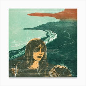 Woman’s Head Against The Shore, Edvard Munch Canvas Print
