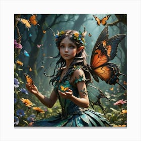 Fairy In The Forest Canvas Print