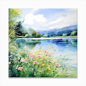 Azure Blossom: Springtime Serenity in Provence Canvas Print
