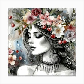 Cherry Blossom  Girl  Canvas Print
