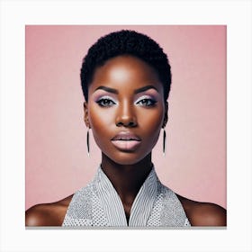 Black Woman With Makeup Canvas Print