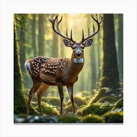 Deer In The Forest 91 Canvas Print