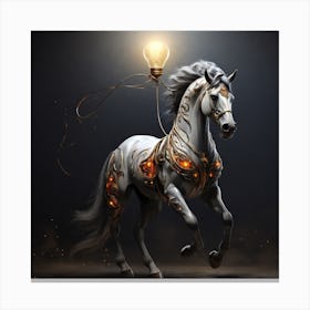 Horse With Light Bulb Canvas Print