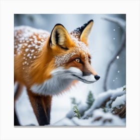 Fox In The Snow 12 Canvas Print
