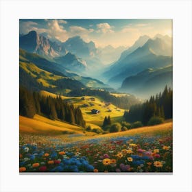 Swiss Alps Landscape Canvas Print