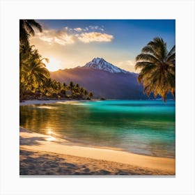 Sunset At The Beach Canvas Print