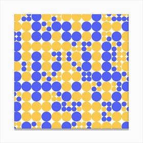 Blue And Yellow Polka Dots Canvas Print
