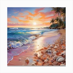AI Tranquility in Tropical Paradise  Canvas Print