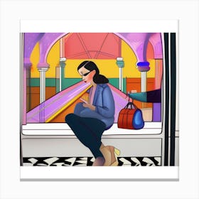 'The Woman On The Train' Canvas Print