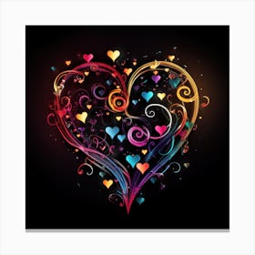 Heart Shaped Swirls Canvas Print