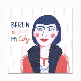 Berlin Girl Square Canvas Print