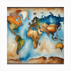 World Map 52 Canvas Print