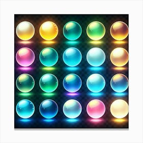 Set Of Colorful Spheres Canvas Print