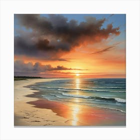 Sunset On The Beach 11 Canvas Print