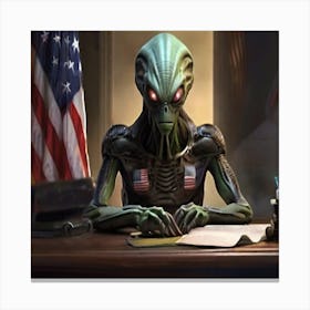 Alien Desk Canvas Print