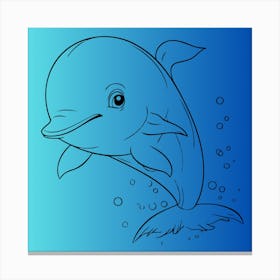 Dolphin Drawing Canvas Print