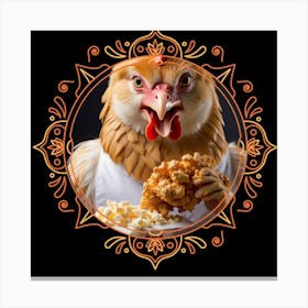 Chicken With Popcorn Canvas Print