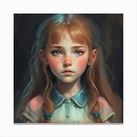 Girl With Blue Eyes Print Canvas Print