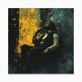 Man Sitting In A Chair Canvas Print