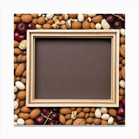 Photo Frame With Nuts And Cherries Canvas Print