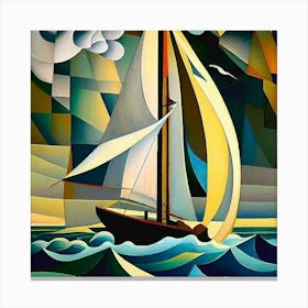 Sailboat In The Sea Canvas Print