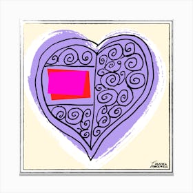 Purple Joyful Hearts full of insight by Jessica Stockwell Canvas Print