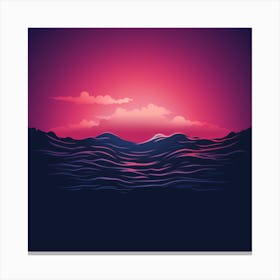 Sunset Over The Ocean Canvas Print