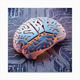 Brain On Circuit Board 10 Canvas Print