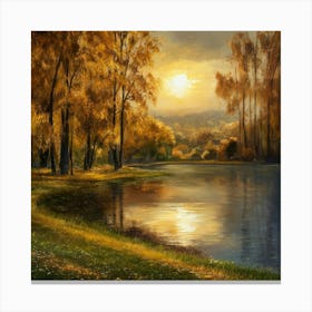 Sunset By The Lake 1 Canvas Print