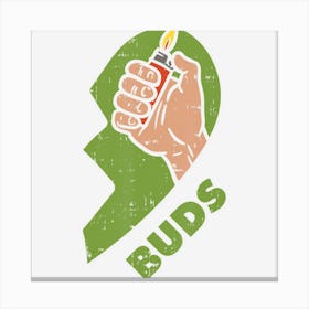 Best Buds Weed Matching Couple Lighter Stoner Friends Canvas Print