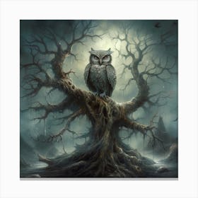 Owl In The Tree Canvas Print