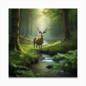 Deer In The Forest 6 Canvas Print