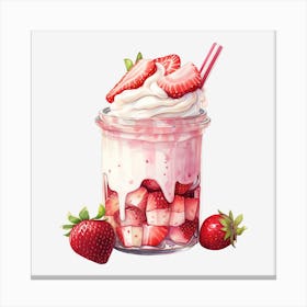 Strawberry Milkshake 4 Canvas Print