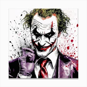 The Joker Portrait Ink Painting (14) Canvas Print