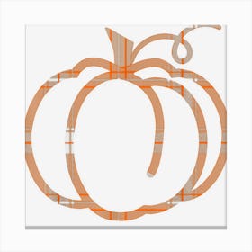 Fall Pumpkin Cute Thanksgiving Autumn Buffalo Plaid Pumpkin Canvas Print