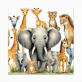 Default Safari Animals Nursery Animal Art 0 Canvas Print