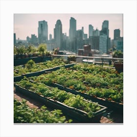 Rooftop Garden In New York City Canvas Print