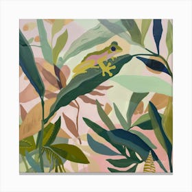 Tropical Frogs Pastel Illustration 3 Canvas Print