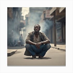 Man In A City Canvas Print