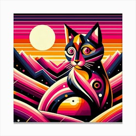 Nibbles Low Poly Cat Canvas Print